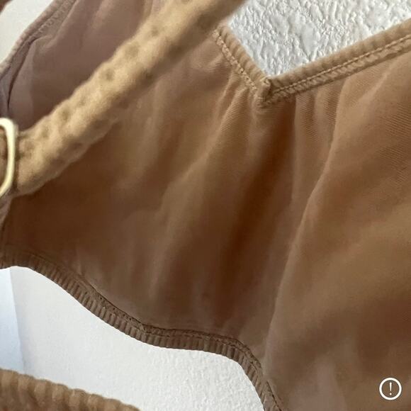 For Love and Lemons Eva Crop Top in Latte Ribbed Strappy Small - Picture 4 of 4